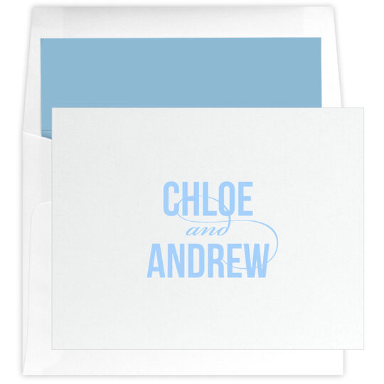 Modern Couple Letterpress Folded Note Cards